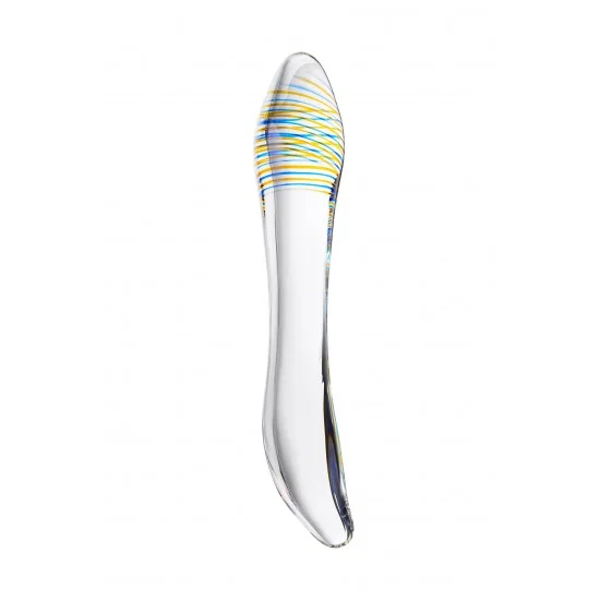 Двусторонний фаллоимитатор Sexus Glass, стекло, прозрачный, 22 см 10422604 912195