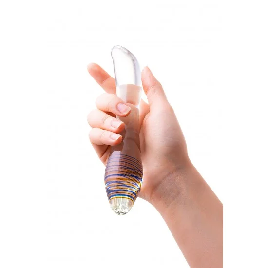 Двусторонний фаллоимитатор Sexus Glass, стекло, прозрачный, 22 см 10422604 912195