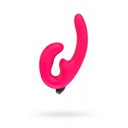 Ярко-розовый безремневой страпон с вибрацией Sharevibe Ярко-розовый безремневой страпон с вибрацией Sharevibe