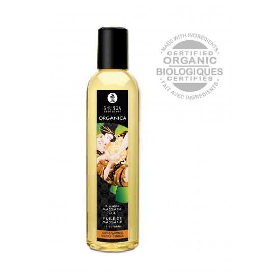 Масло для массажа Shunga Organica Almond Sweetness, натуральное, возбуждающее, миндаль, 240 мл