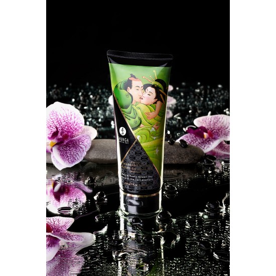 Массажный крем Shunga Pear and Exotic Green Tea, съедобный, груша и зеленый чай, 200 мл