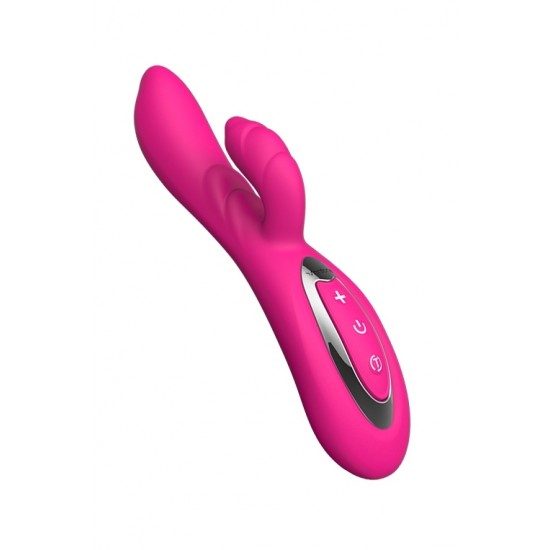 Вибратор с клиторальным стимулятором Nalone Touch2, силикон, розовый, 21,8 см