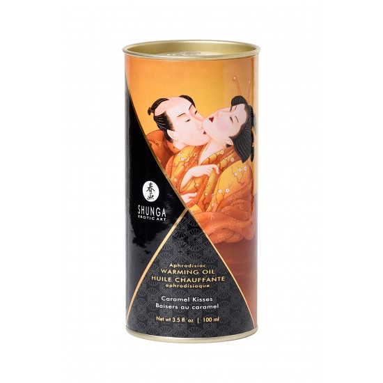 Масло для массажа Shunga Caramel Kisses, разогревающее, карамель, 100 мл