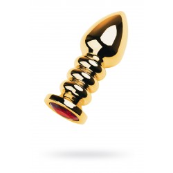 Анальная втулка Metal by TOYFA, металл, золотая, с красным кристаллом, 10,5 см, Ø 4 см, 165 г Анальная втулка Metal by TOYFA, металл, золотая, с красным кристаллом, 10,5 см, Ø 4 см, 165 г