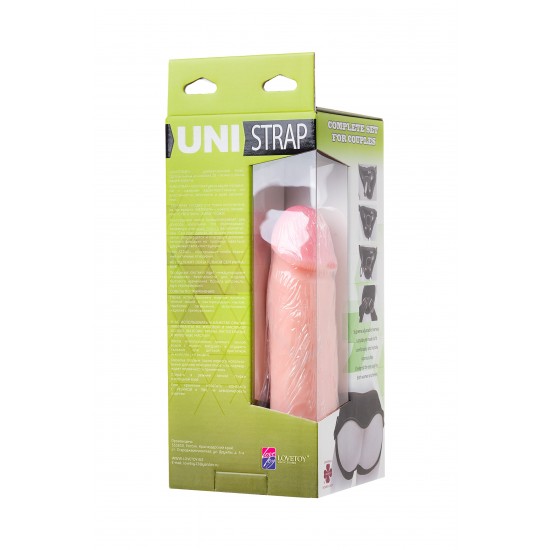 Страпон на креплении LoveToy UNI strap 7 Harness best of all, телесный