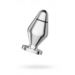 Анальная пробка Mystim John L, электростимуляция, хирургическая сталь, серебряная, 10,5 см, Ø 5 см