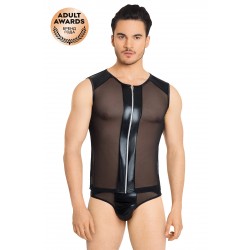 Костюм-сетка на замочке мужской SoftLine Collection (майка, трусы), черный, M/L Костюм-сетка на замочке мужской SoftLine Collection (майка, трусы), черный, M/L