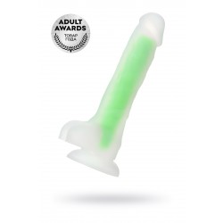 Фаллоимитатор, светящийся в темноте, Beyond by Toyfa Dick Glow, силикон, прозрачный, 18 см