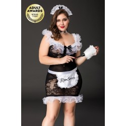 Костюм горничной Candy Girl Fanny (платье, ободок, чокер, фартук,метелка) черно-белый, 2XL Костюм горничной Candy Girl Fanny (платье, ободок, чокер, фартук,метелка) черно-белый, 2XL