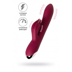 Вибратор с клиторальным стимулятором L'EROINA by TOYFA Sangra, силикон, бордовый, 20,5 см Вибратор с клиторальным стимулятором L'EROINA by TOYFA Sangra, силикон, бордовый, 20,5 см