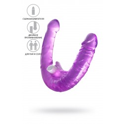 Фаллоимитатор двусторонний с вибропулей TOYFA Double Dildo with Vibro Bullet, TPR, фиолетовый, 35 см Фаллоимитатор двусторонний с вибропулей TOYFA Double Dildo with Vibro Bullet, TPR, фиолетовый, 35 см