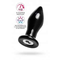 Стеклянная вибровтулка Sexus Glass, стекло, черная, 10,5 см Стеклянная вибровтулка Sexus Glass, стекло, черная, 10,5 см