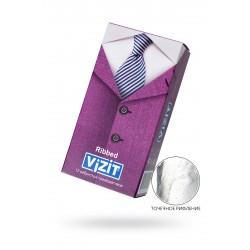 Презервативы VIZIT Ribbed Ребристые 12 шт, латекс, 18 см
