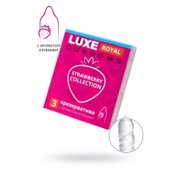 Презервативы LUXE ROYAL Strawberry Collection3шт, 18 см
