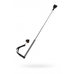 Стек с металлической рукоятью Pecado BDSM, натуральная кожа, черный Стек с металлической рукоятью Pecado BDSM, натуральная кожа, черный