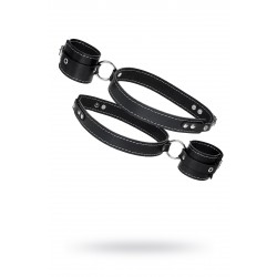 Бандажная система для фиксации рук к ногам Pecado BDSM, натуральная кожа, черная Бандажная система для фиксации рук к ногам Pecado BDSM, натуральная кожа, черная
