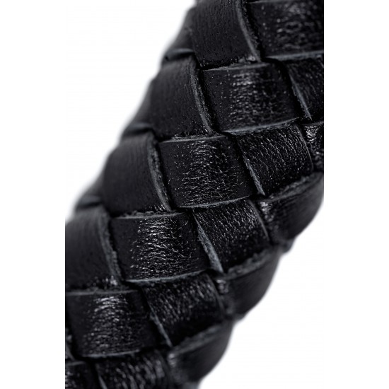 Кнут плетеный Pecado BDSM, натуральная кожа, черный, 75 см