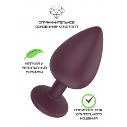 Темно-красная силиконовая пробка с прозрачным кристаллом M 3309-02 Темно-красная силиконовая пробка с прозрачным кристаллом M 3309-02