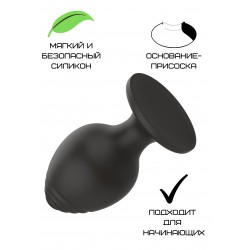 Пробка анальная Силиконовая черная M (7.2*3.5cm) 3303-02 Пробка анальная Силиконовая черная M (7.2*3.5cm) 3303-02