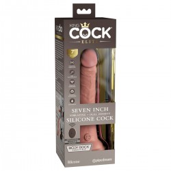 Вибромассажер-реалистик на присоске с двойной плотностью King Cock Elite 7 с пультом ДУ Вибромассажер-реалистик на присоске с двойной плотностью King Cock Elite 7 с пультом ДУ