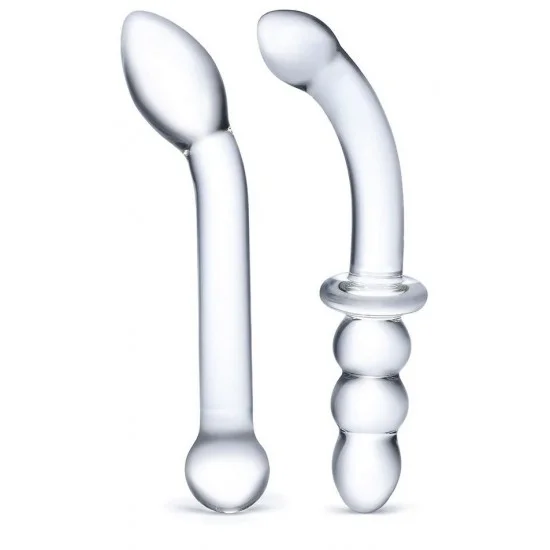 Набор из 2 стеклянных изогнутых фаллоимитаторов GLAS-SET-03 Набор из 2 стеклянных изогнутых фаллоимитаторов GLAS-SET-03