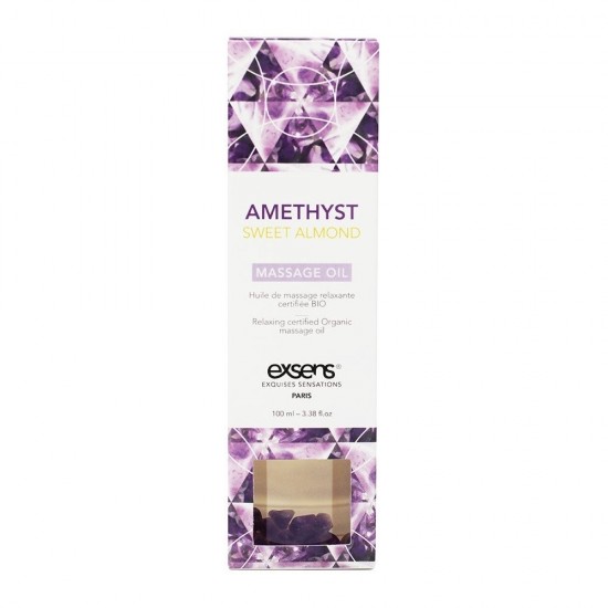 Органическое массажное масло с камнями AMETHYST SWEET ALMOND (Миндаль)