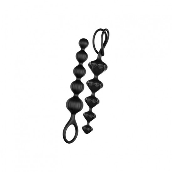 Набор анальных цепочек Satisfyer Beads, силикон, черный, 27 см.