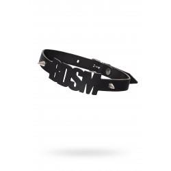 Чокер с шипами Pecado BDSM, натуральная кожа, черный