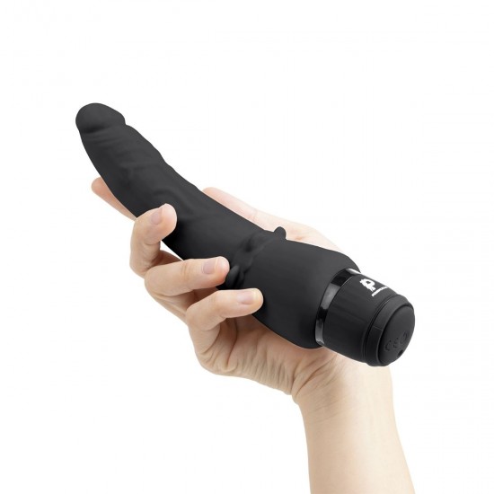 Черный анальный вибратор 7 Slim Anal Realistic Vibrator - 20 см.