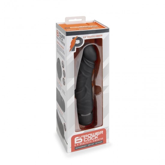 Черный вибратор-реалистик 6.5 Girthy Realistic Vibrator - 19 см.