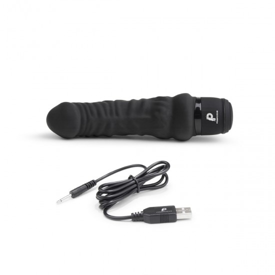 Черный вибратор-реалистик 6 Realistic Vibrator - 17 см.