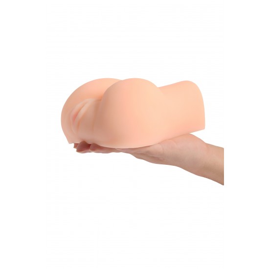 Вибромастурбатор реалистичный вагина+анус, XISE, TPR, телесный, 17 см.