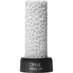 Нереалистичный мастурбатор TENGA 3D Pile, TPE, белый, 11,6 см